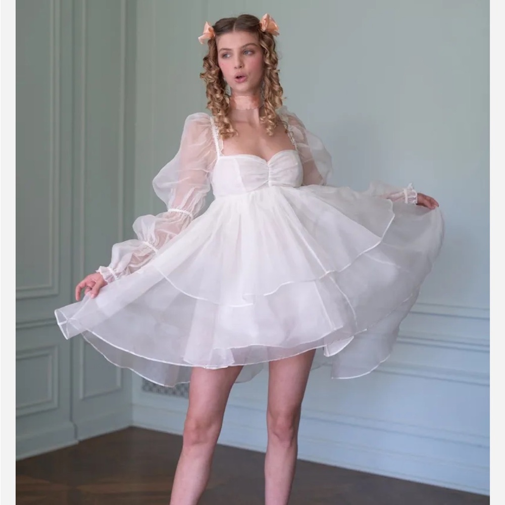 NWT SELKIE The Silk Gauze Ivory Moonlight Dress - Picture 4 of 10